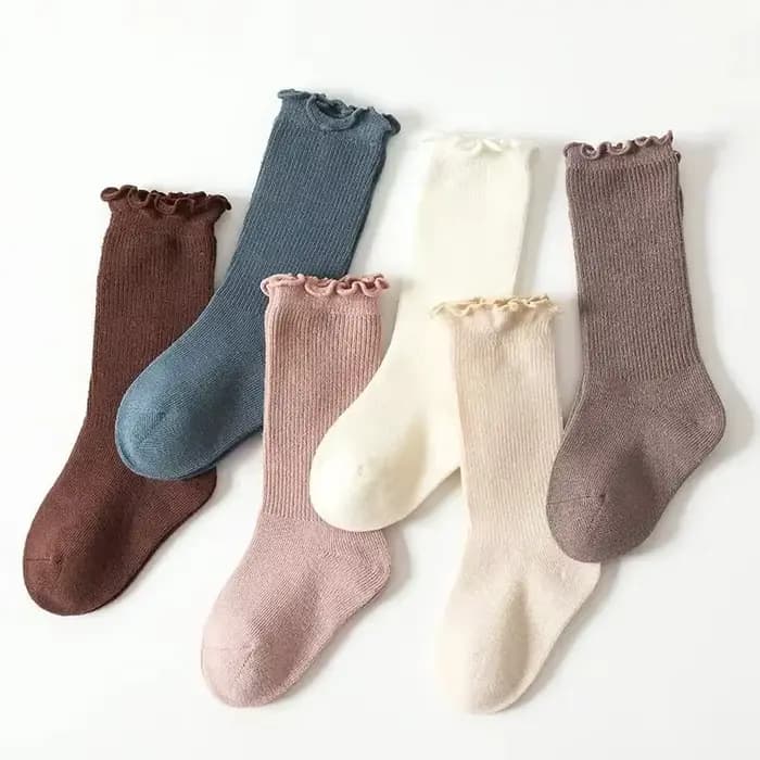 Chaussettes d'automne à volants pour bébés filles, chaussettes longues en coton, hautes, douces et solides, pour tout-petits, chaussettes de princesse pour enfants de 0 à 5 ans, printemps