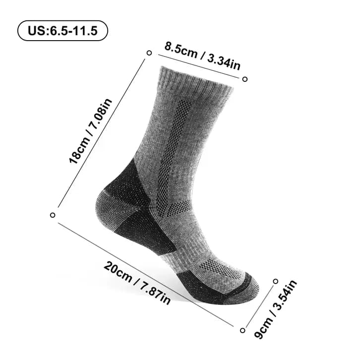 WRELS chaussettes thermiques en laine mérinos hiver longues chaudes douces Ski snowboard chaussettes épais coton Absorption d'humidité haute élastique chaussettes