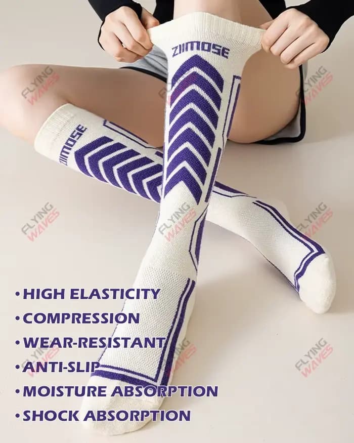 Chaussettes de Ski chaudes et épaisses pour femmes, chaussettes longues antidérapantes à Compression, Absorption d'humidité pour jeunes femmes, Ski, Sports de neige d'hiver