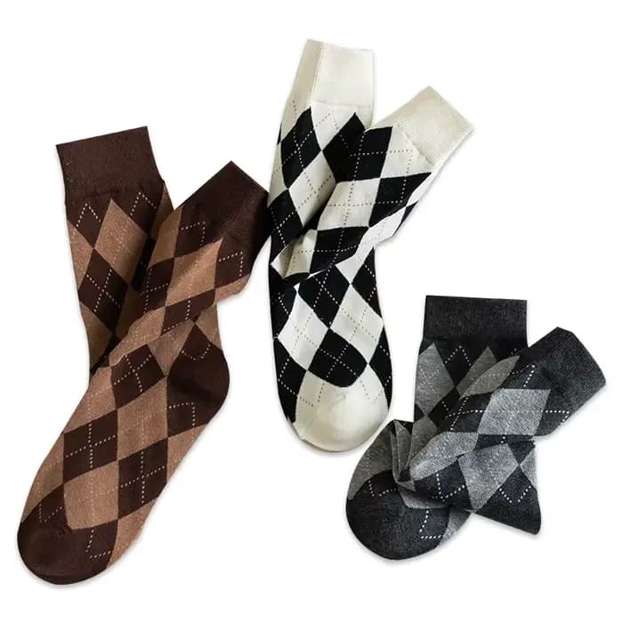 Bas Jacquard rétro Harajuku pour femmes