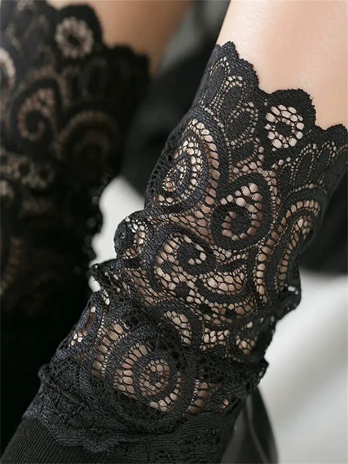 Chaussettes Sexy en dentelle florale pour femmes