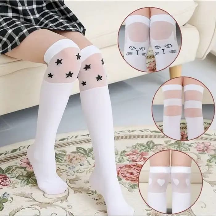 Chaussettes hautes à rayures pour filles