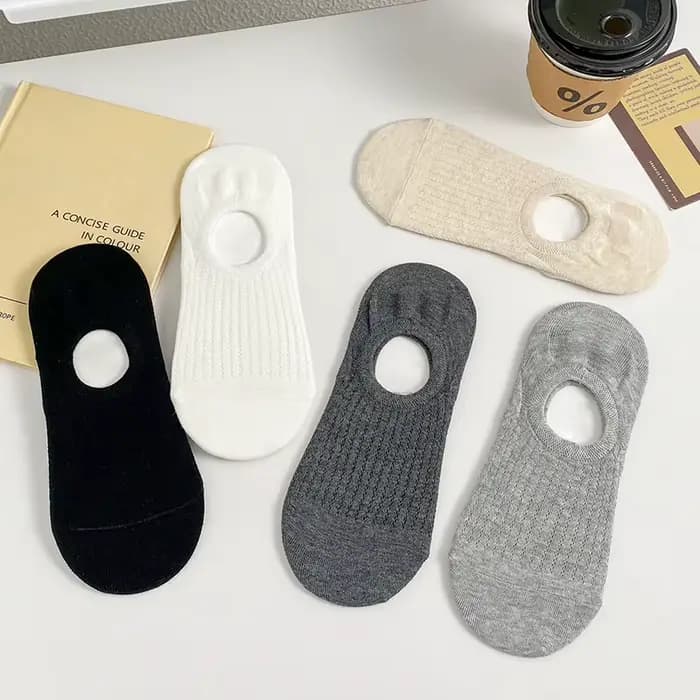 Femmes chaussettes pantoufles nouvel été mince couleur unie
