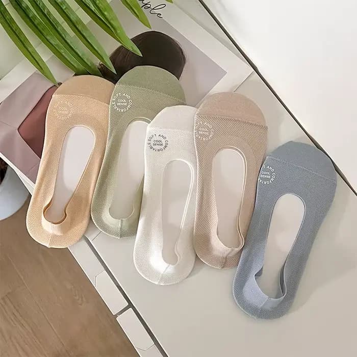 Chaussettes bateau respirantes à fond en coton solide pour femmes