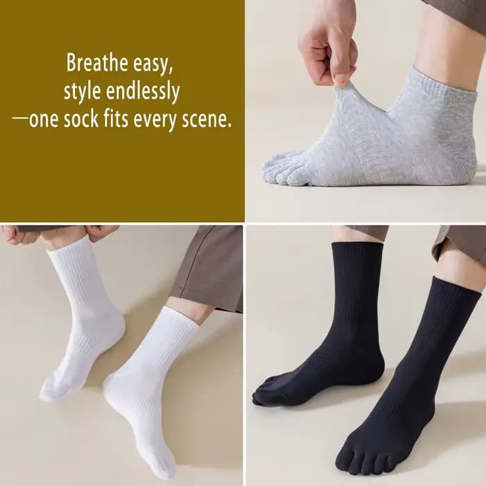 3 paires de chaussettes à bout en coton pour hommes