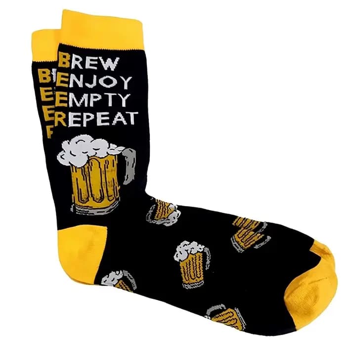 1 paire de chaussettes en verre de bière noir