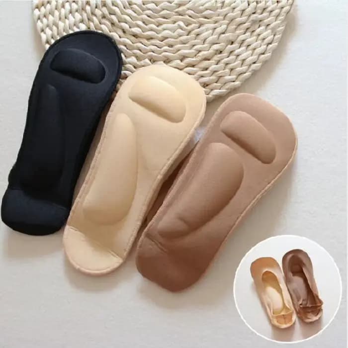 Chaussettes de massage d'arc 3D pour femmes, pantoufles de soins de santé, chaussettes de glace, bouche peu profonde, gel de pton, chaussettes invisibles anti-arrêt, été