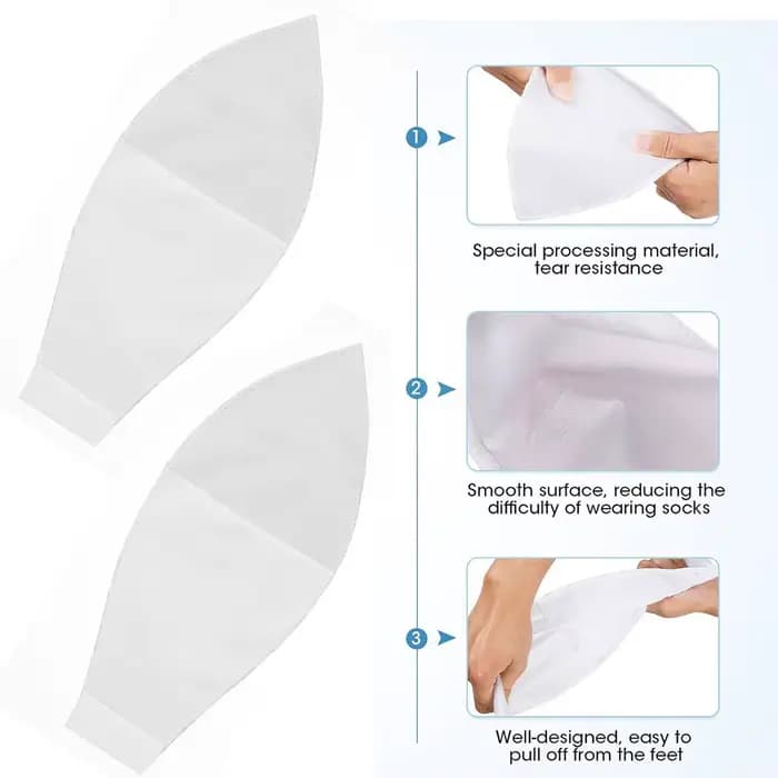 Lot de 2 aides à la pose de chaussettes blanches pures, applicateur de chaussettes de compression, aide facile à utiliser pour les seniors, les personnes handicapées et les femmes enceintes