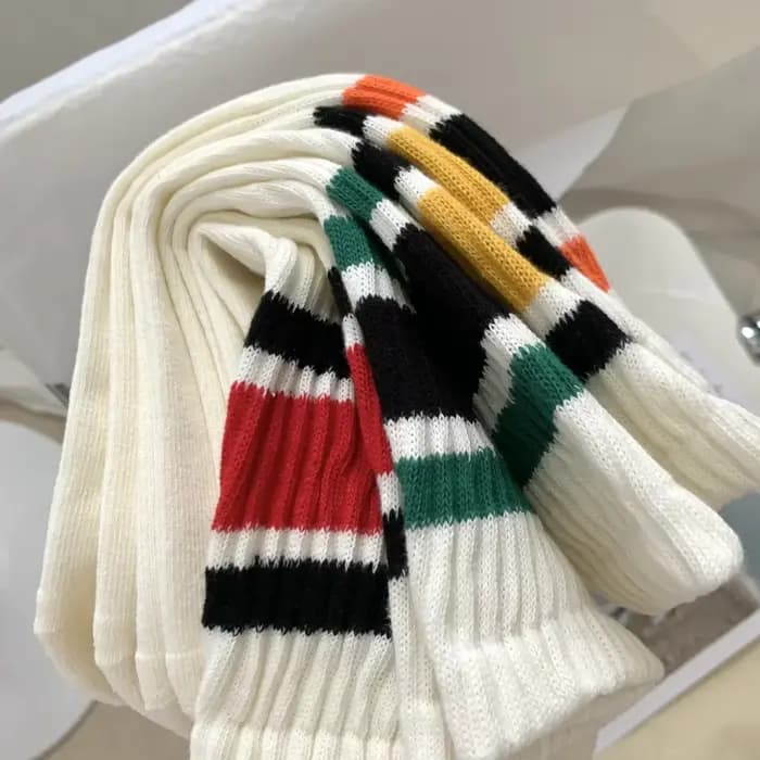 Vintage hommes rayé moyen Tube chaussettes