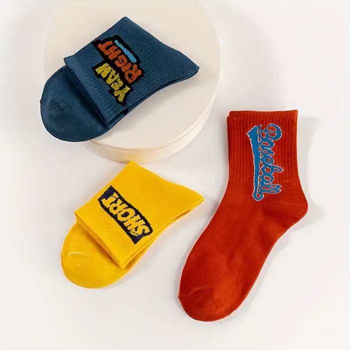 Chaussettes unisexes en coton doux à motifs