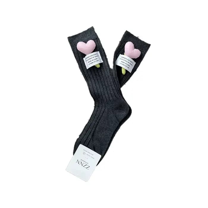 Chaussettes coréennes 3D Love Kawaii pour femmes, en coton de haute qualité, mignonnes, douces, Style académique JK, chaussettes polyvalentes et confortables pour filles