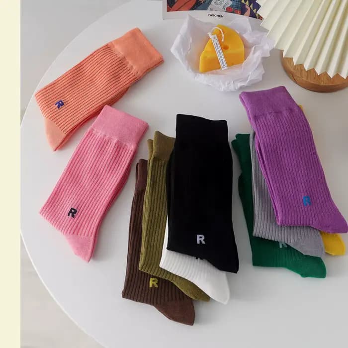 Chaussettes hautes en coton pour femmes