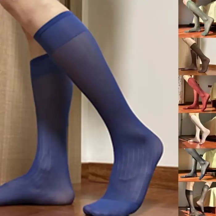 Chaussettes costume en soie fine pour hommes