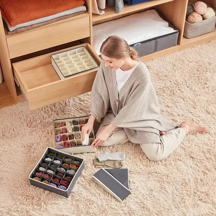 Organisateur de sous-vêtements de chaussettes, diviseur de tiroir pliable, organisateurs de placard, bacs, boîte de rangement d'organisation d'armoire pour chaussettes, sous-vêtements cravate