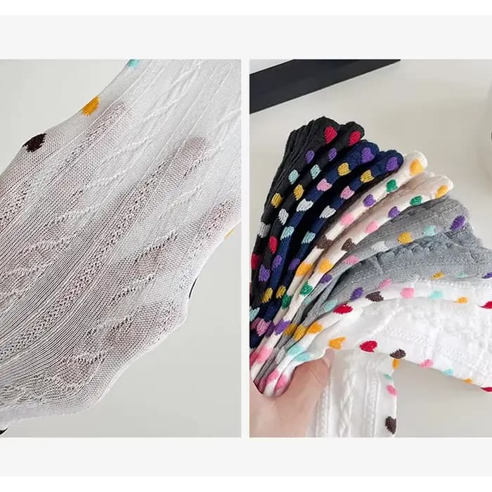 1/5 paires 5 doigts chaussettes femmes fille coton 3D Jacquard Vintage mignon amour coloré doux élastique absorbant la sueur orteil heureux chaussettes