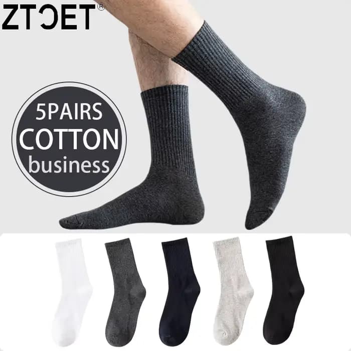 Nouvelles chaussettes pour hommes coton peigné automne hiver noir affaires longues