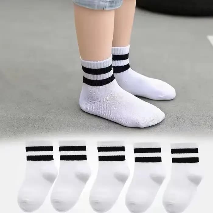 5 paires/couleur Pure doux respirant coton enfants chaussettes d'école filles garçons décontracté gris noir blanc sport