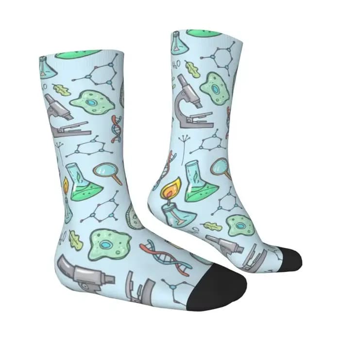 Chaussettes habillées personnalisées de biologie et de chimie pour hommes et femmes