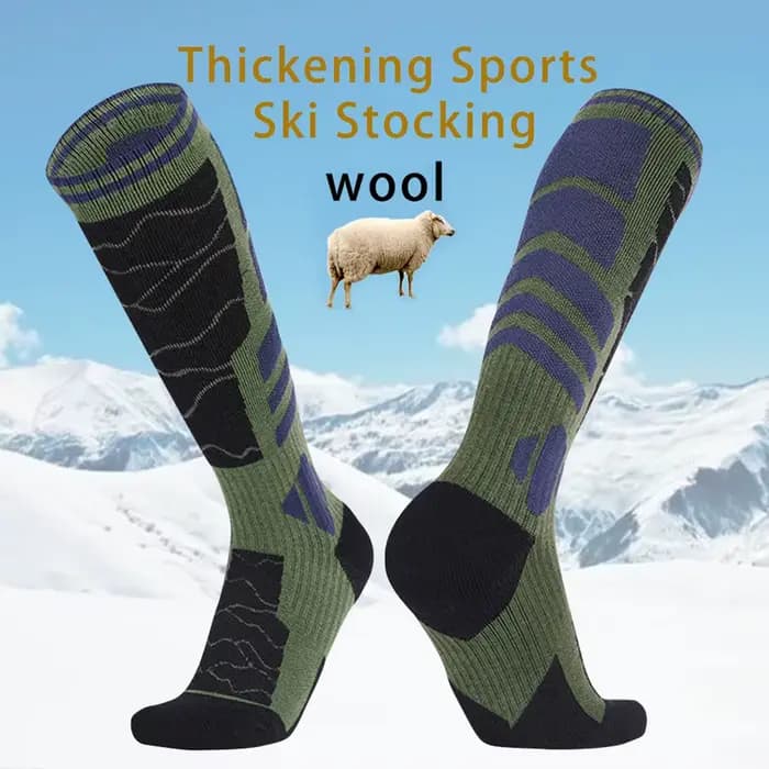 1 paire laine mérinos coton hiver hommes chaussettes de Ski chaudes plus épais sport Snowboard cyclisme football