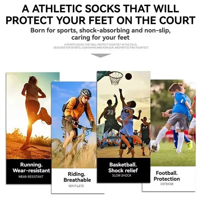 Loogdeel Colorblock Marathon Sport équipage chaussette pour homme femme adulte adolescent cyclisme Football chaussettes de Compression
