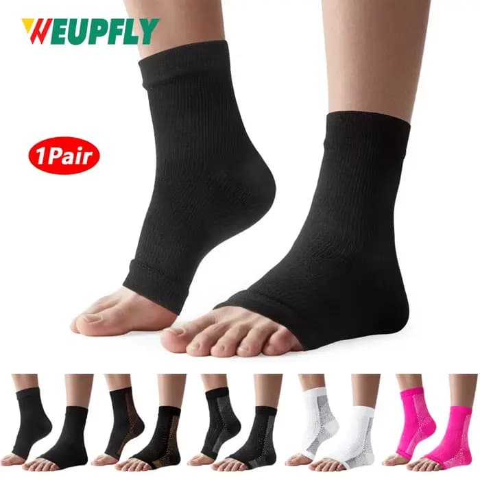 1 paire de chaussettes de neuropathie-thérapie de neurite périphérique Compression diabétique bout ouvert manchons de