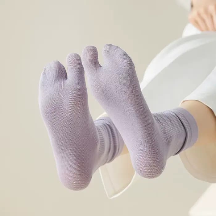 Mode Style japonais Tabi orteil chaussettes pour hommes femmes été fibre deux doigts