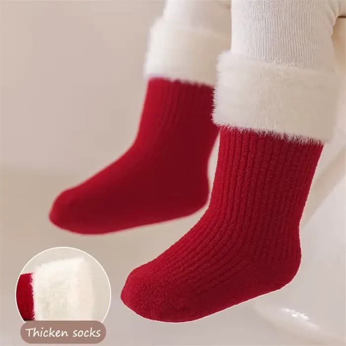 Chaussettes rouges épaisses d'hiver pour bébé