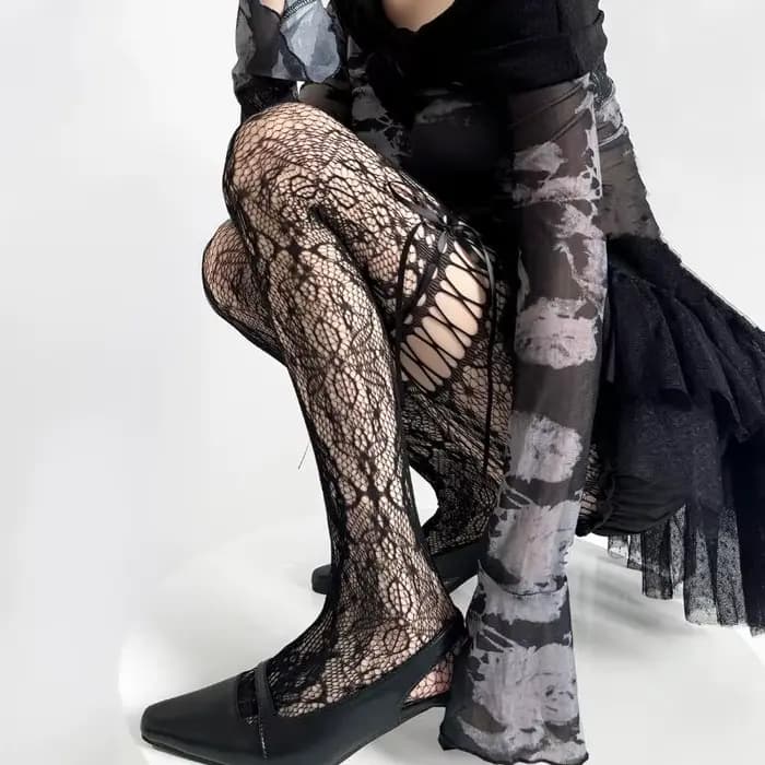 Collants noirs et beiges pour femmes