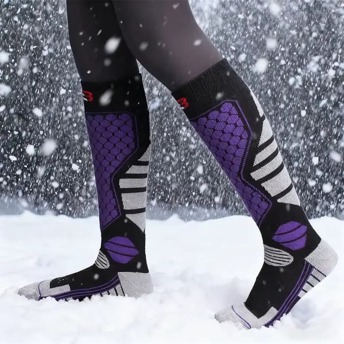 1 paire de chaussettes de Ski en laine mérinos pour femmes et hommes