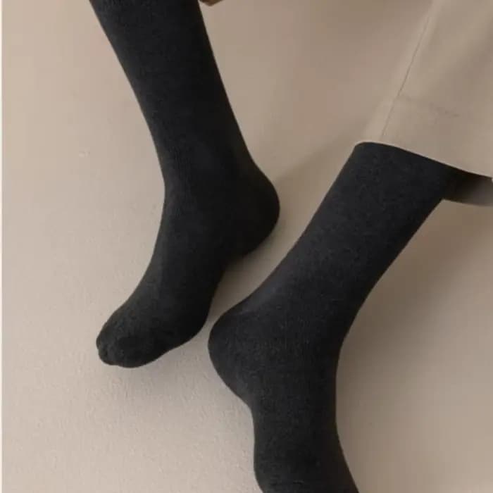 Chaussettes mi-tube chaudes en pur coton pour hommes
