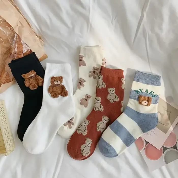 Chaussettes créatives ours brun pour femmes