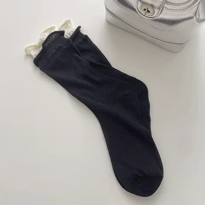 1 Paire de Chaussettes Coréennes Tendance Assorties pour Femme