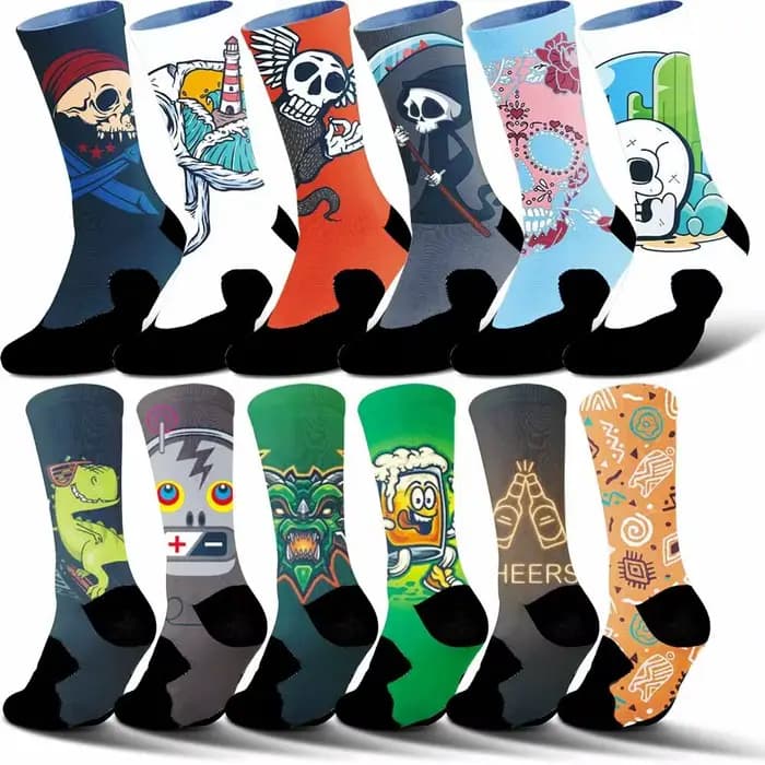 Indispensable pour les créateurs de tendances ! Chaussettes de cyclisme à motifs rétro et personnalisés, tendance incontournable entre les sorties.