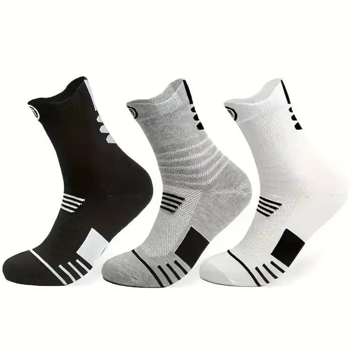3 paires de chaussettes athlétiques à coupe confortable pour hommes