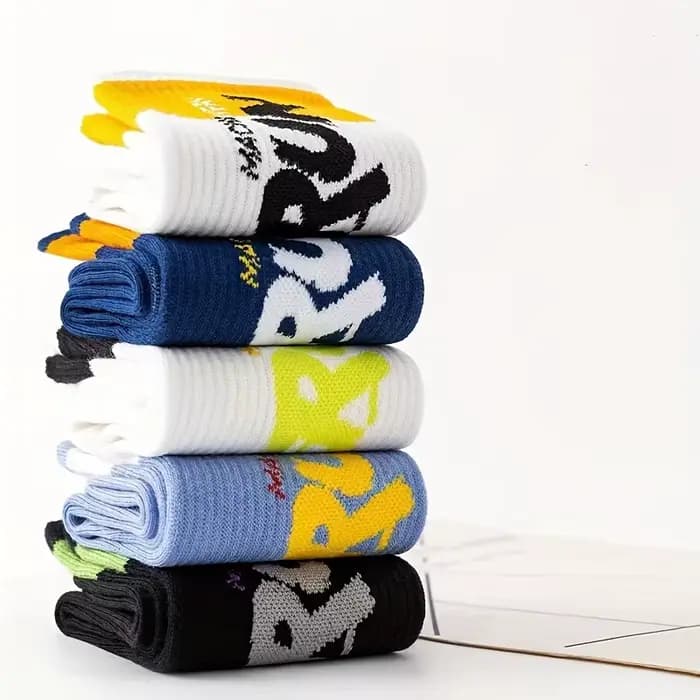 5/10 paires de chaussettes mi-hautes pour hommes