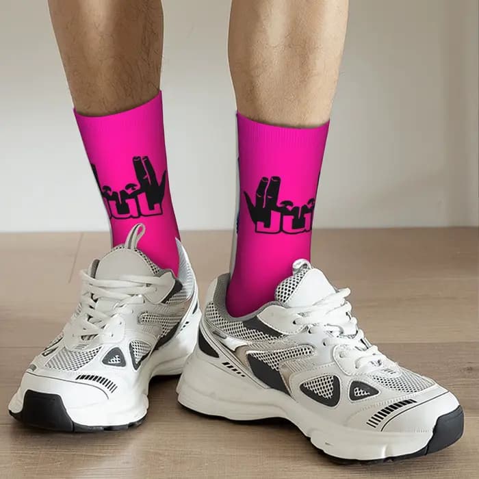 Personnalisé Cool J-Juls chaussettes femmes hommes chaud impression 3D chanteur français sport basket-ball