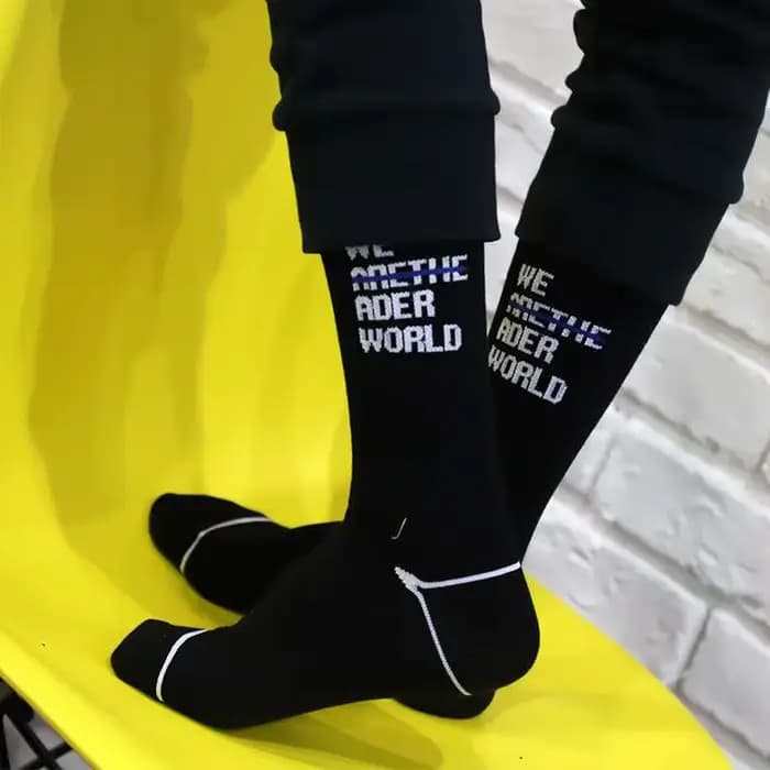 Chaussettes en coton à motif graphique hip-hop pour hommes et femmes