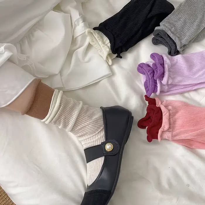 Chaussettes Midtube assorties à Double nervuré pour femmes et chaussettes assorties bonbons pour Morandi, bas assortis à la mode pour femmes