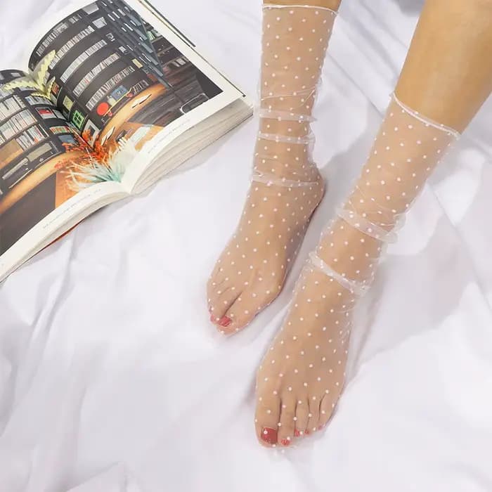Chaussettes résille brillantes transparentes