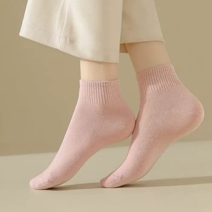Chaussettes courtes de couleur unie pour femmes