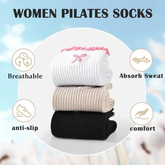 3 paires de chaussettes de yoga pour femmes