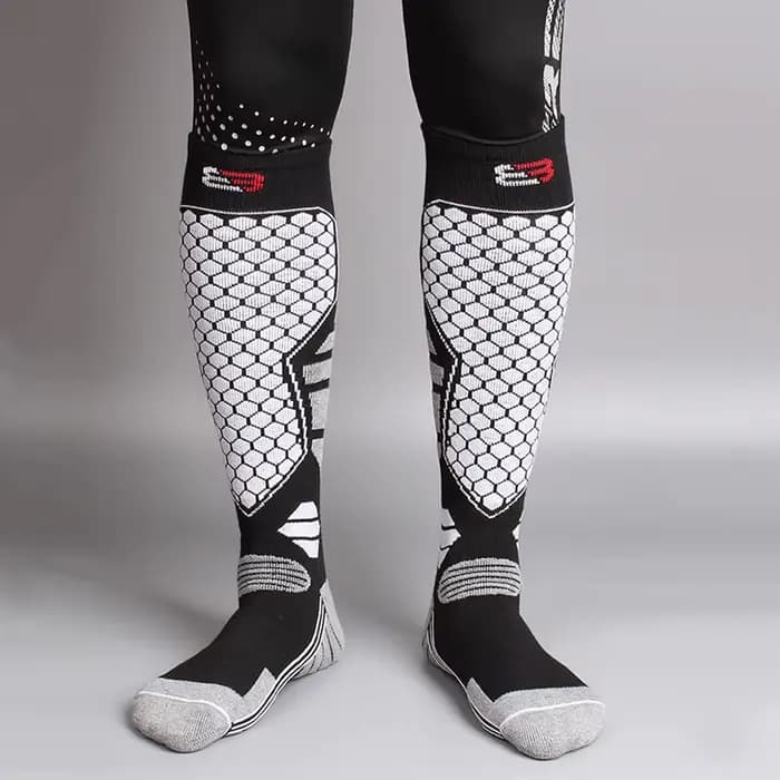 Chaussettes de snowboard unisexes pour hommes et femmes, chaussettes hautes jusqu'au genou, chaussettes thermiques d'hiver, chaussettes de sport de plein air, chaussettes de randonnée, chaussettes de 