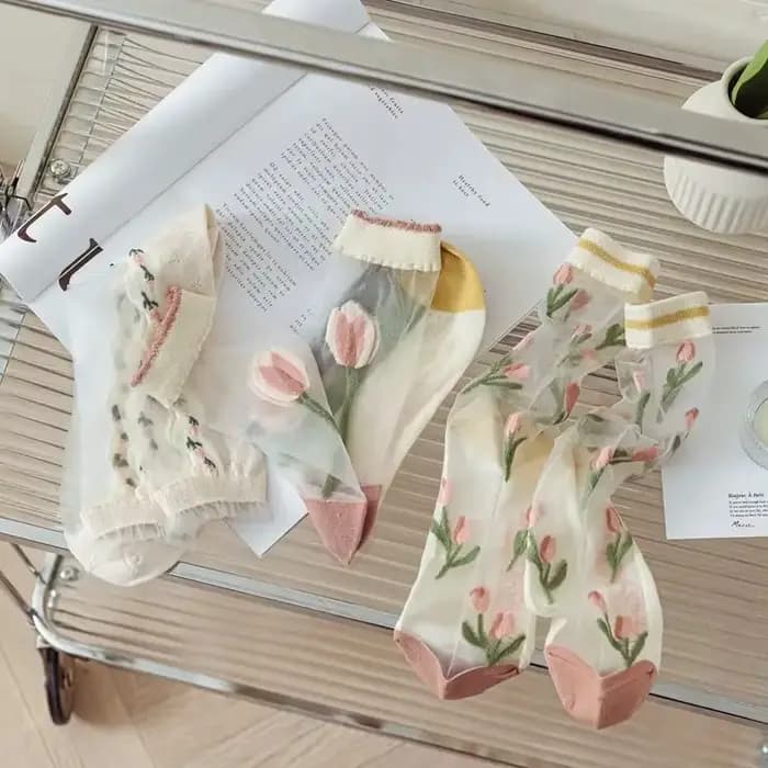 Chaussettes de mode pour femmes été respirant