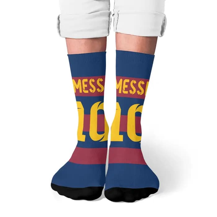Messi Soccer No.10 chaussettes pour hommes nouveauté drôle heureux