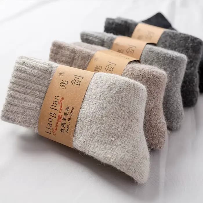 Super chaud Funn solide chaussettes laine mérinos lapin chaussettes neige hiver chaussettes calceta hombre skarpety meskiey heureux mâle hommes plus épais