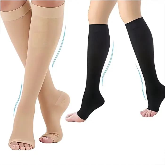 Chaussettes de compression S-XXL 1 paire médicale prévenir les varices tuyau de soutien sans orteils pour femmes hommes