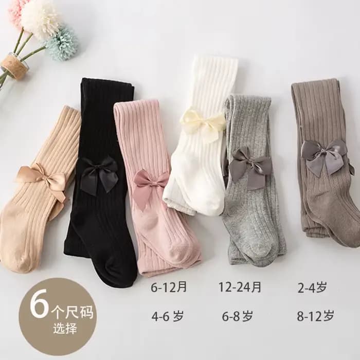Filles princesse mignon nœud papillon collants bébé enfants hiver coton plus chaud Kawaii