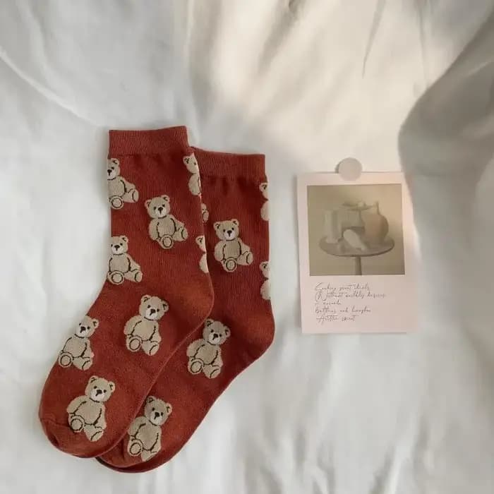 Chaussettes créatives ours brun pour femmes