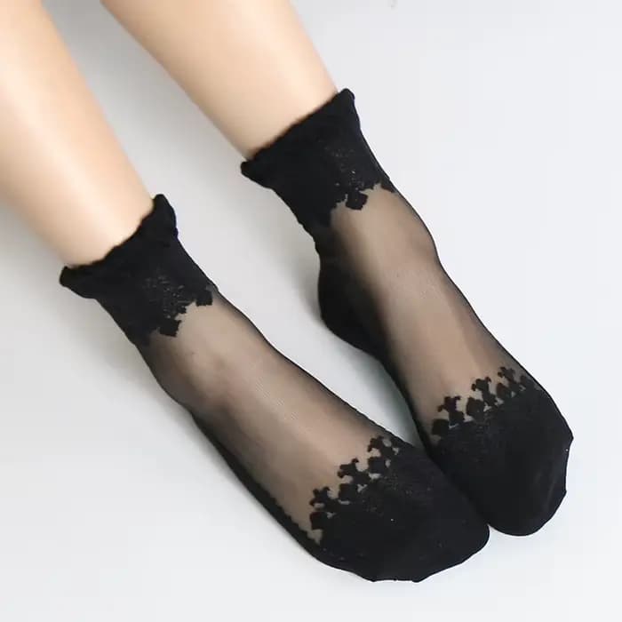 Chaussette en dentelle à volants pour femme