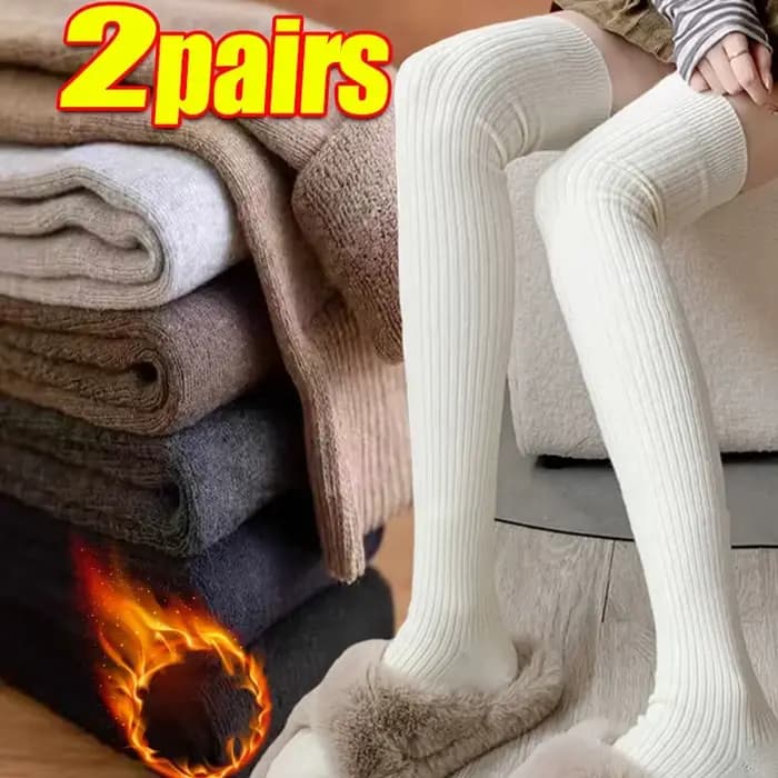 1-2 paires de chaussettes hautes blanches à Tube Long pour femmes